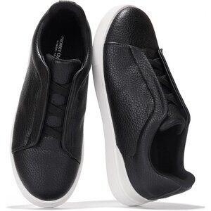 Men's Genuine Leather Black Memory Foam Insole Lightweight Sneakers Shoes